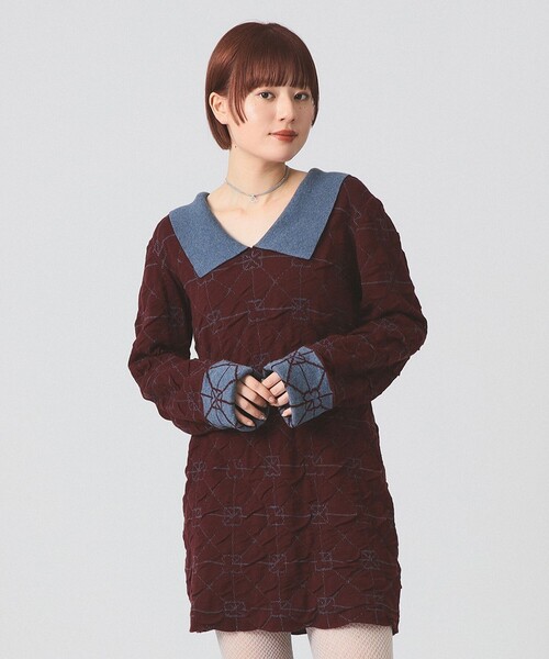 Ray BEAMS(レイビームス)の「【別注】YanYan / June Dress(ワンピース・レディース・ワイン・SMALL)」の1枚目の写真