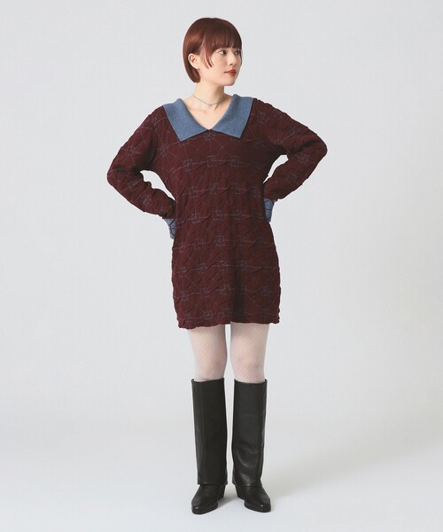 Ray BEAMS(レイビームス)の「【別注】YanYan / June Dress(ワンピース・レディース・ワイン・SMALL)」の2枚目の写真