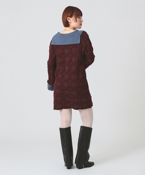 Ray BEAMS(レイビームス)の「【別注】YanYan / June Dress(ワンピース・レディース・ワイン・SMALL)」の4枚目の写真