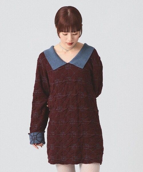 Ray BEAMS(レイビームス)の「【別注】YanYan / June Dress(ワンピース・レディース・ワイン・SMALL)」の5枚目の写真
