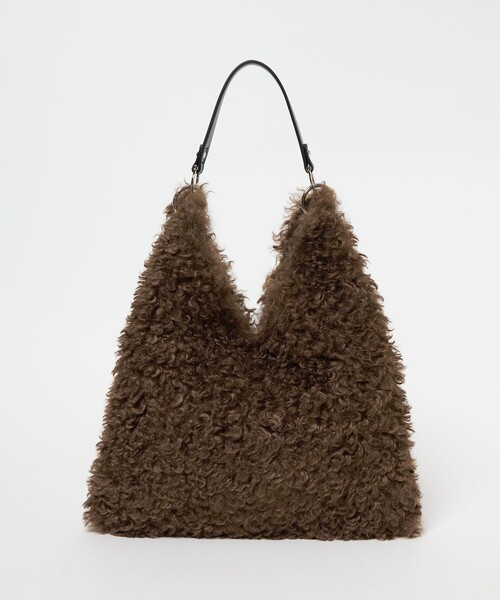 EMMEL REFINES（エメルリファインズ）の「＜EMMEL REFINES＞EM カーリー フェイクファー １ショルダー トートバッグ（トートバッグ・レディース・ケリーグリーン/ライトブルー/ダークブラウン/ライトピンク・FREE）」の2枚目の写真