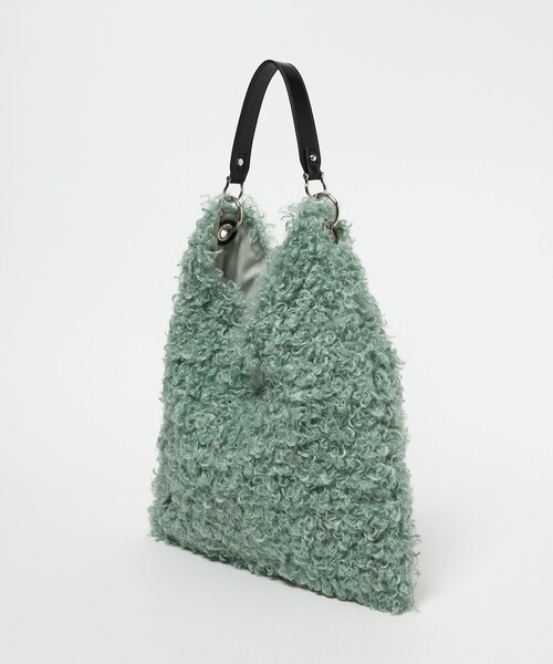 EMMEL REFINES（エメルリファインズ）の「＜EMMEL REFINES＞EM カーリー フェイクファー １ショルダー トートバッグ（トートバッグ・レディース・ケリーグリーン/ライトブルー/ダークブラウン/ライトピンク・FREE）」の10枚目の写真