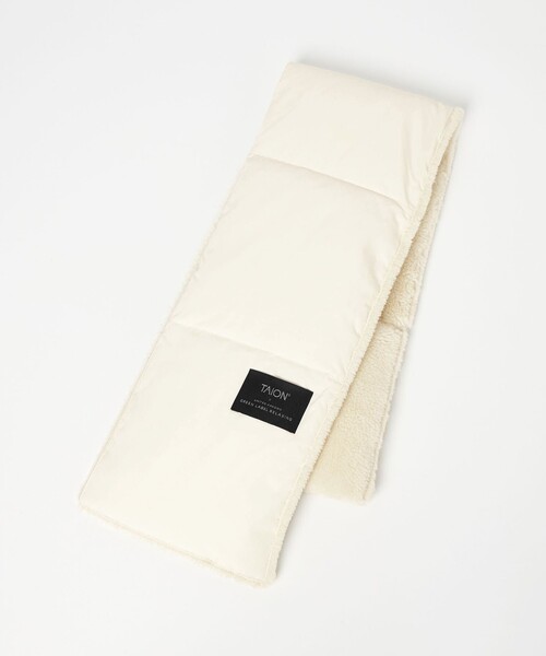 TAION（タイオン）の「【別注】＜TAION＞ダウンボア マフラー（マフラー・レディース・モカ/オフホワイト/ブラック・FREE）」の16枚目の写真