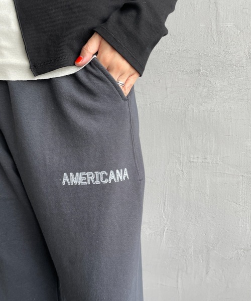 AMERICANA（アメリカーナ）の「[Americana/アメリカーナ] 別注 ロゴプリント スウェットパンツ（スウェットパンツ・レディース・スミクロ/ブラウン/杢グレー・ONE SIZE）」の14枚目の写真