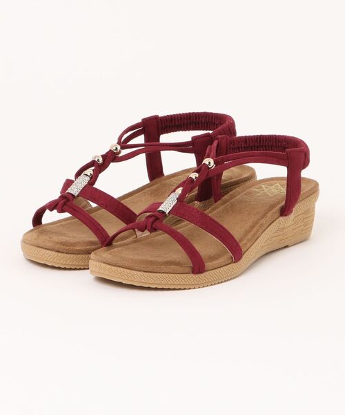 Parade(パレード)の「【リラックスリゾートサンダル】柔らかフットベッドローウェッジサンダル 4655(サンダル・レディース・アイボリー/ブラック/カーキ/ワイン・S/M/L/LL)」の4枚目の写真