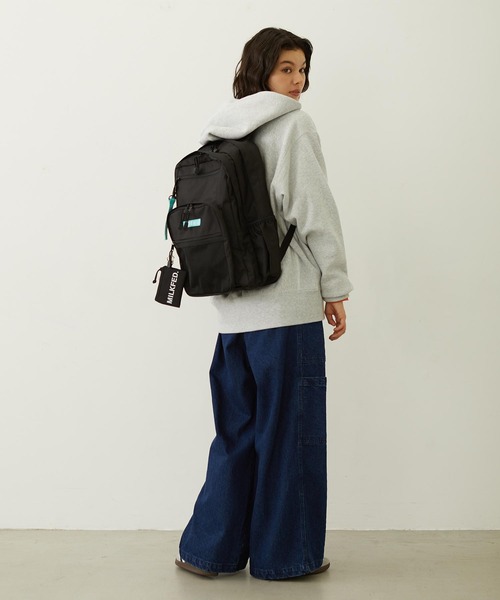 MILKFED.(ミルクフェド)の「【23L】W ZIP BACKPACK LtGREEN【PC収納可・A4サイズ・WEB限定】(バックパック/リュック・レディース・ブラック・ONE SIZE)」の21枚目の写真