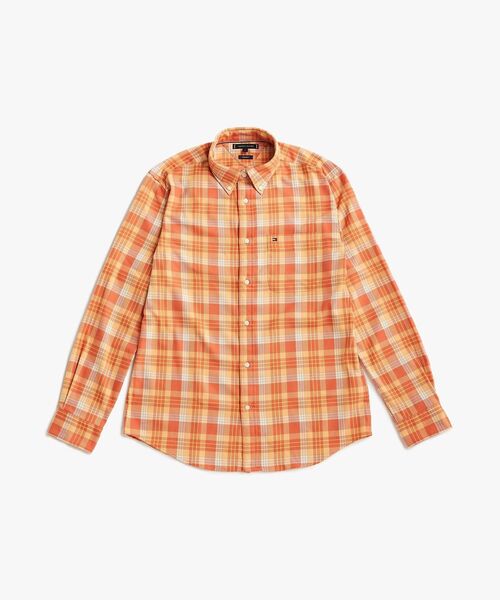 TOMMY HILFIGER(トミーヒルフィガー)の「ソフトタッチブレンドチェックレギュラーフィットシャツ(シャツ/ブラウス・メンズ・オレンジ系その他2・MEDIUM/LARGE/SMALL/X-LARGE)」の5枚目の写真