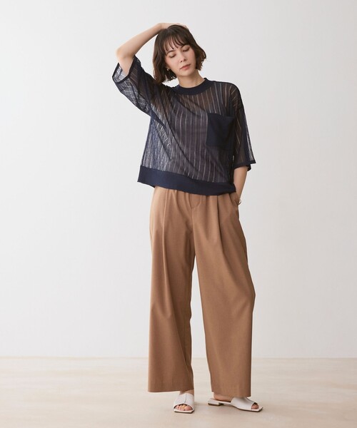 BIANCA(ビアンカ)の「【マルチシーン】ドライタッチ 美シルエットイージーパンツ(その他パンツ・レディース・ネイビー/キャメル・40/38/36)」の6枚目の写真