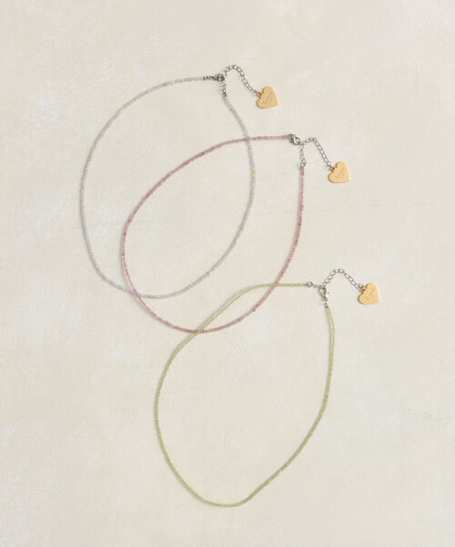 mystic(ミスティック)の「Lara天然石のビーズネックレス(ネックレス・レディース・オフホワイト/グリーン/ピンク・ONE SIZE)」の8枚目の写真