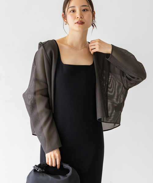 ノーブル　今季完売　ブリーズメッシュショートフードブラウス ノーブル NOBLE 《追加予約》ブリーズメッシュショートフード