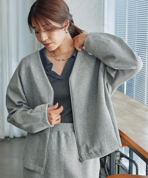 FOUND GOOD（ファウンドグッド）の「ダンボールZIPブルゾン（ブルゾン・レディース・グレー系5/アイボリー/ブラック・S/M/L）」の11枚目の写真