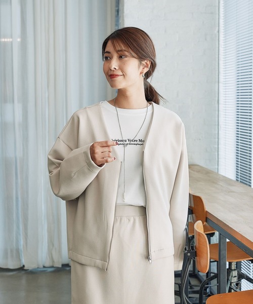 FOUND GOOD（ファウンドグッド）の「ダンボールZIPブルゾン（ブルゾン・レディース・グレー系5/アイボリー/ブラック・S/M/L）」の14枚目の写真