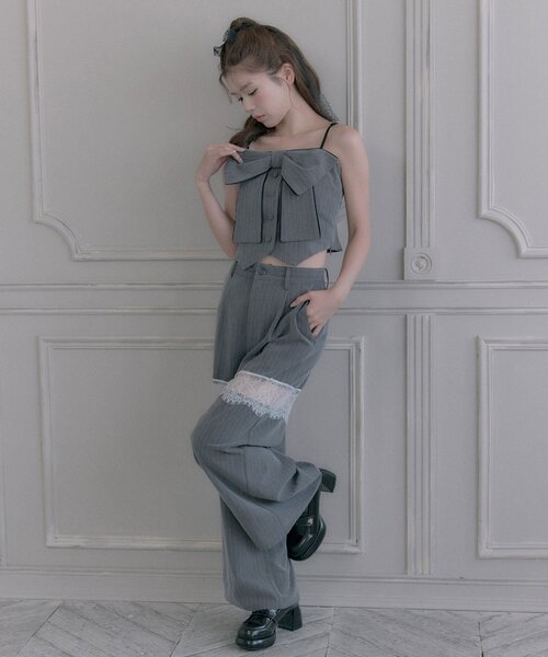 OLIVE des OLIVE(オリーブデオリーブ)の「ビッグリボンビスチェ(シャツ/ブラウス・レディース・ブラウン系その他/ブラック/グレー・FREE)」の20枚目の写真