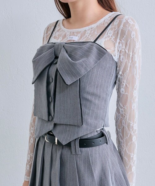 OLIVE des OLIVE(オリーブデオリーブ)の「ビッグリボンビスチェ(シャツ/ブラウス・レディース・ブラウン系その他/ブラック/グレー・FREE)」の21枚目の写真