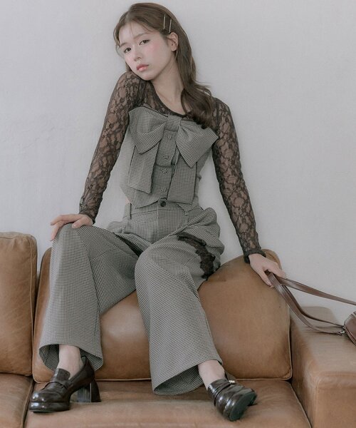 OLIVE des OLIVE(オリーブデオリーブ)の「ビッグリボンビスチェ(シャツ/ブラウス・レディース・ブラウン系その他/ブラック/グレー・FREE)」の10枚目の写真