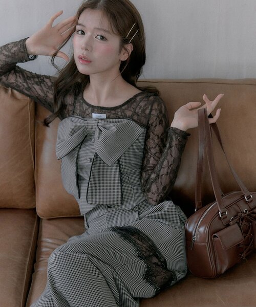 OLIVE des OLIVE(オリーブデオリーブ)の「ビッグリボンビスチェ(シャツ/ブラウス・レディース・ブラウン系その他/ブラック/グレー・FREE)」の11枚目の写真