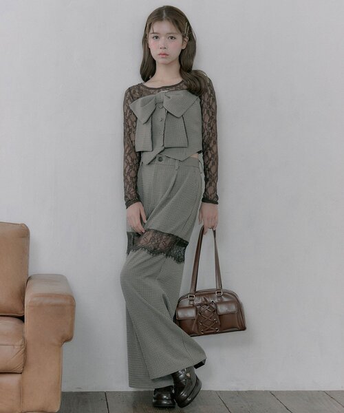 OLIVE des OLIVE(オリーブデオリーブ)の「ビッグリボンビスチェ(シャツ/ブラウス・レディース・ブラウン系その他/ブラック/グレー・FREE)」の13枚目の写真