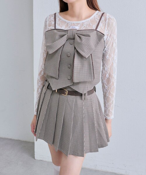 OLIVE des OLIVE(オリーブデオリーブ)の「ビッグリボンビスチェ(シャツ/ブラウス・レディース・ブラウン系その他/ブラック/グレー・FREE)」の16枚目の写真