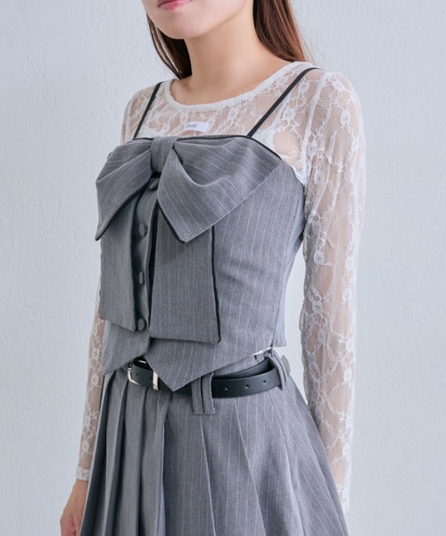 OLIVE des OLIVE(オリーブデオリーブ)の「ビッグリボンビスチェ(シャツ/ブラウス・レディース・ブラウン系その他/ブラック/グレー・FREE)」の7枚目の写真