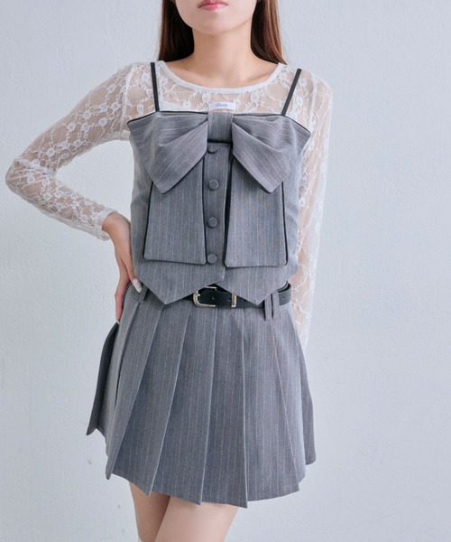 OLIVE des OLIVE(オリーブデオリーブ)の「ビッグリボンビスチェ(シャツ/ブラウス・レディース・ブラウン系その他/ブラック/グレー・FREE)」の4枚目の写真