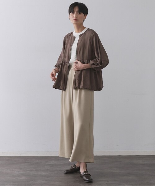 OPAQUE.CLIP(オペークドットクリップ)の「シアーバルーンペプラムブルゾン【洗える】(ブルゾン・レディース・ブラック/アイボリー/ダークブラウン・42/40/38)」の13枚目の写真