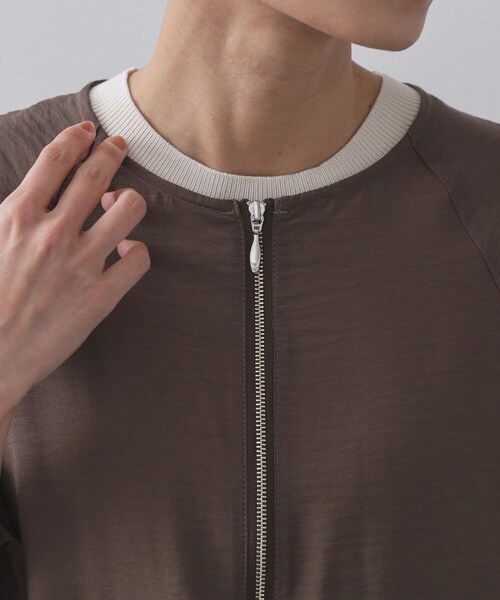 OPAQUE.CLIP(オペークドットクリップ)の「シアーバルーンペプラムブルゾン【洗える】(ブルゾン・レディース・ブラック/アイボリー/ダークブラウン・42/40/38)」の19枚目の写真