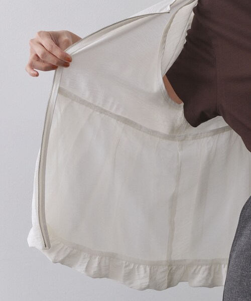 OPAQUE.CLIP(オペークドットクリップ)の「シアーバルーンペプラムブルゾン【洗える】(ブルゾン・レディース・ブラック/アイボリー/ダークブラウン・42/40/38)」の22枚目の写真