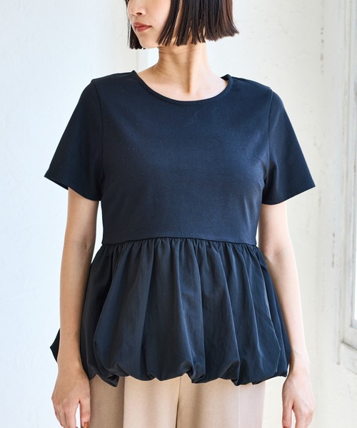 ペプラムカットソー （IVR） ペプラムバルーンプルオーバー（Tシャツ