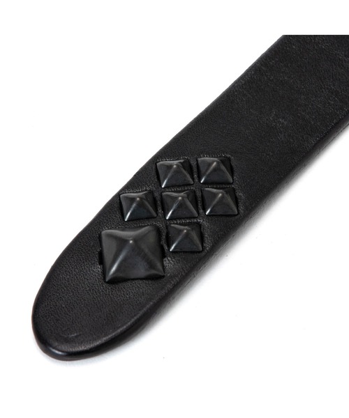 CALEE(キャリー)の「BLACK STUDS LEATHER NARROW BELT<EXCLUSIVE>(ベルト・メンズ・ブラック×ブラック・MEDIUM/LARGE/X-LARGE/SMALL)」の6枚目の写真