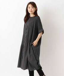 総刺繍 切替2WAYワイドフレアワンピース