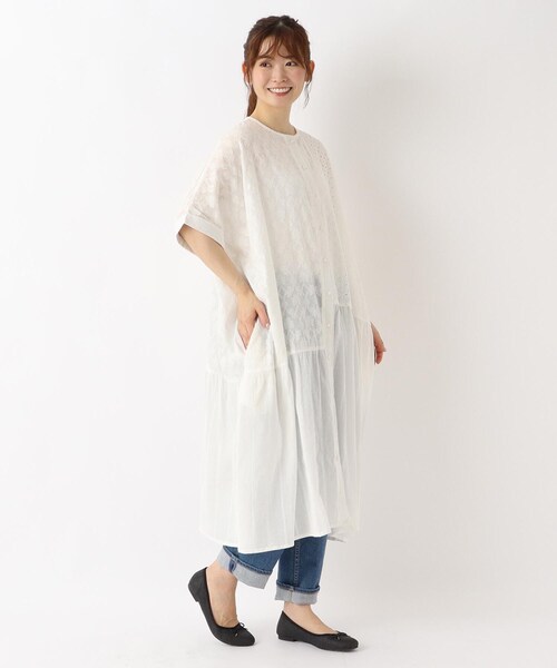 one'sterrace(ワンズテラス)の「総刺繍 切替2WAYワイドフレアワンピース(ワンピース・レディース・ブラック系8/アイボリー系8/ネイビー系5/イエロー系8・02)」の14枚目の写真