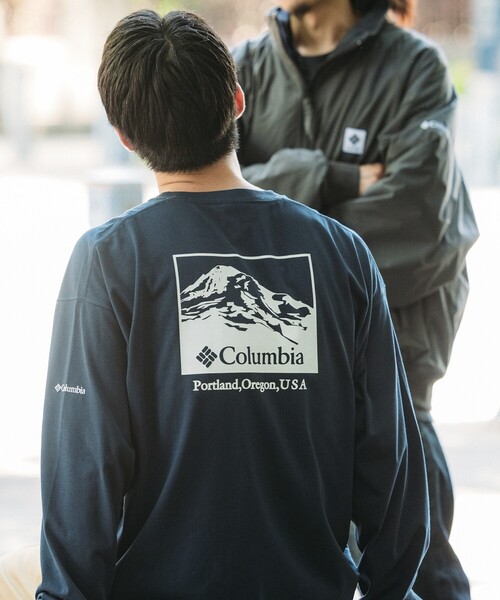 FREAK'S STORE(フリークスストア)の「限定展開 Columbia×FREAK'S STORE/コロンビア 別注 インペリアルパーク バックプリント ロングスリーブTシャツ(Tシャツ/カットソー・メンズ・ブラック/ベージュ/ホワイト/ネイビー/グレー系その他2/グレー/チャコールグレー/ブラック系その他/ホワイト系その他/ネイビー系2/ベージュ系その他/グレー系その他・SMALL/MEDIUM/LARGE/X-LARGE)」の11枚目の写真