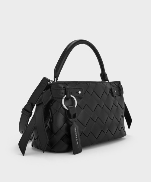 CHARLES & KEITH(チャールズ & キース)の「Ivette イヴェット ウーブントップハンドルバッグ(トートバッグ・レディース・スミクロ/ワインレッド・M)」の16枚目の写真