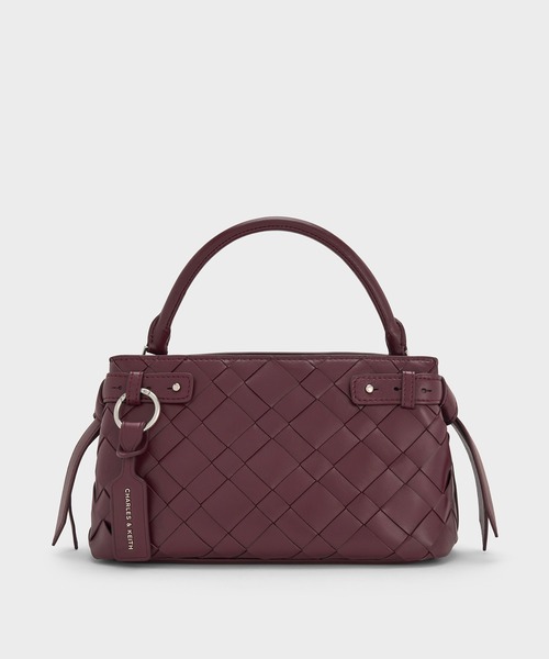 CHARLES & KEITH(チャールズ & キース)の「Ivette イヴェット ウーブントップハンドルバッグ(トートバッグ・レディース・スミクロ/ワインレッド・M)」の11枚目の写真
