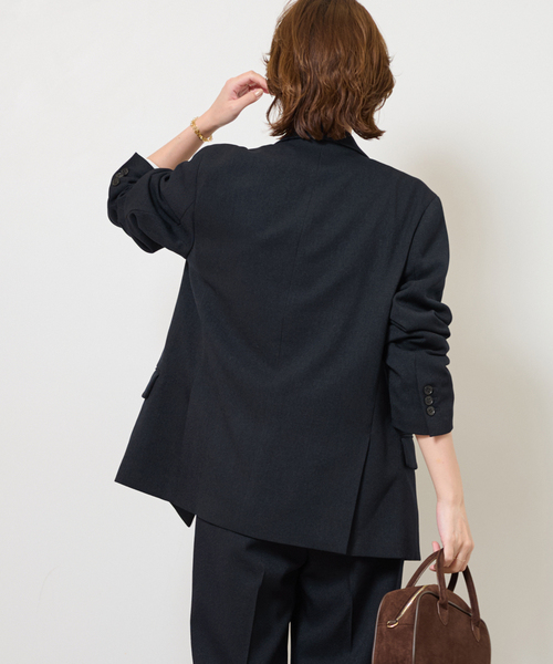 JOURNAL STANDARD relume（ジャーナルスタンダード　レリューム）の「ウーステッドサージジャケット（テーラードジャケット・レディース・ベージュ/ネイビー・38/36）」の15枚目の写真