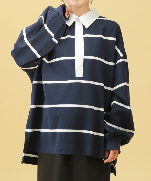 LEPSIM（レプシィム）の「【産前・産後対応】マタニティ／ラガー長袖シャツ　577873（マタニティウェア/グッズ・レディース・ネイビー/ブラウン・FREE）」の11枚目の写真