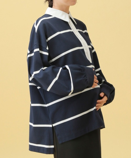 LEPSIM（レプシィム）の「【産前・産後対応】マタニティ／ラガー長袖シャツ　577873（マタニティウェア/グッズ・レディース・ネイビー/ブラウン・FREE）」の13枚目の写真