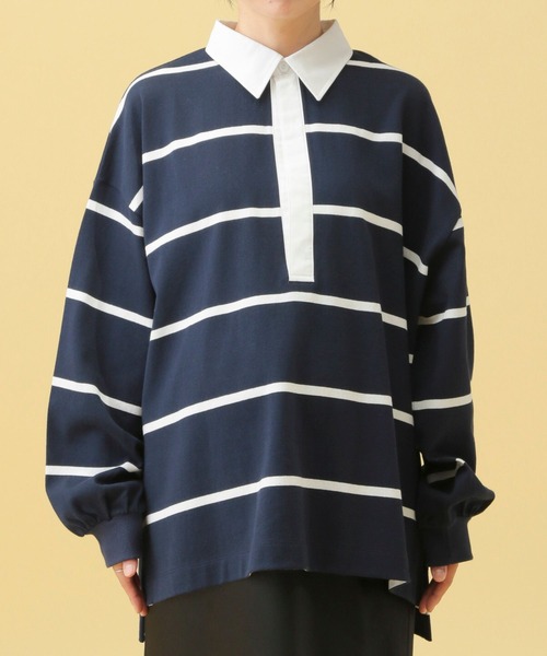 LEPSIM（レプシィム）の「【産前・産後対応】マタニティ／ラガー長袖シャツ　577873（マタニティウェア/グッズ・レディース・ネイビー/ブラウン・FREE）」の17枚目の写真