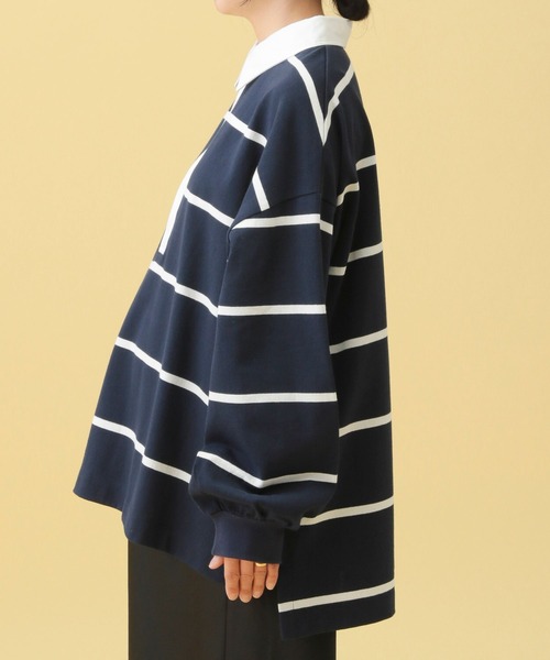 LEPSIM（レプシィム）の「【産前・産後対応】マタニティ／ラガー長袖シャツ　577873（マタニティウェア/グッズ・レディース・ネイビー/ブラウン・FREE）」の18枚目の写真