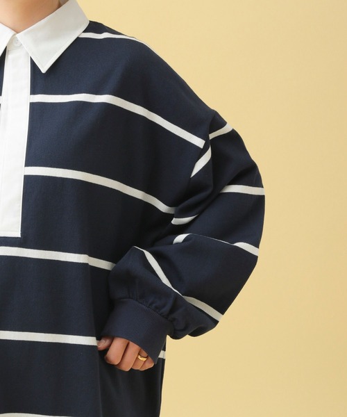 LEPSIM（レプシィム）の「【産前・産後対応】マタニティ／ラガー長袖シャツ　577873（マタニティウェア/グッズ・レディース・ネイビー/ブラウン・FREE）」の21枚目の写真