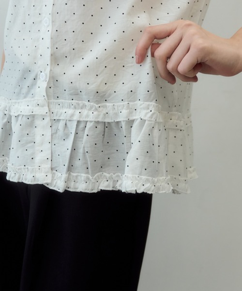 ドット丸襟シアーブラウス/Polkadotroundcollarsheerblouse