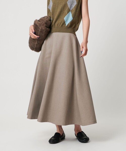 BEAUTY&YOUTH UNITED ARROWS（ビューティーアンドユースユナイテッドアローズ）の「ポリエステルツイル サーキュラースカート ウォッシャブル（スカート・レディース・ベージュ/ブラック・M/S）」の2枚目の写真