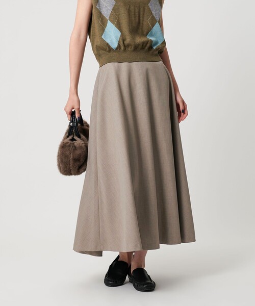 BEAUTY&YOUTH UNITED ARROWS（ビューティーアンドユースユナイテッドアローズ）の「ポリエステルツイル サーキュラースカート ウォッシャブル（スカート・レディース・ベージュ/ブラック・M/S）」の3枚目の写真