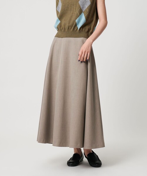 BEAUTY&YOUTH UNITED ARROWS（ビューティーアンドユースユナイテッドアローズ）の「ポリエステルツイル サーキュラースカート ウォッシャブル（スカート・レディース・ベージュ/ブラック・M/S）」の4枚目の写真