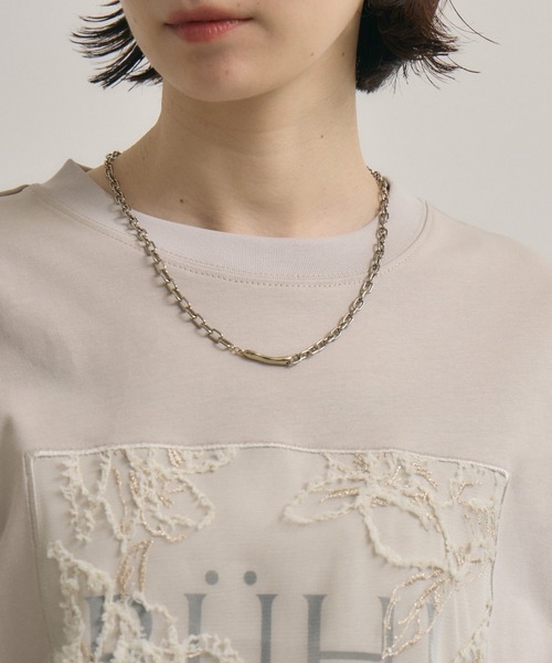 Paradise Picnic(パラダイスピクニック)の「cloche レースパッチロゴロンT(Tシャツ/カットソー・レディース・ホワイト/ベージュ/ブラック・FREE)」の18枚目の写真