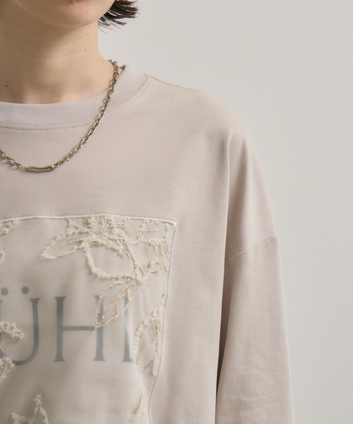 Paradise Picnic(パラダイスピクニック)の「cloche レースパッチロゴロンT(Tシャツ/カットソー・レディース・ホワイト/ベージュ/ブラック・FREE)」の19枚目の写真