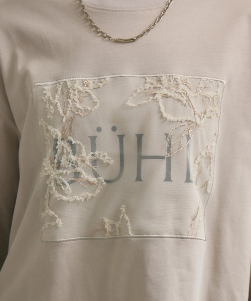 Paradise Picnic(パラダイスピクニック)の「cloche レースパッチロゴロンT(Tシャツ/カットソー・レディース・ホワイト/ベージュ/ブラック・FREE)」の20枚目の写真