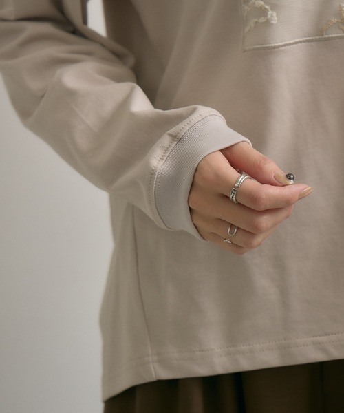 Paradise Picnic(パラダイスピクニック)の「cloche レースパッチロゴロンT(Tシャツ/カットソー・レディース・ホワイト/ベージュ/ブラック・FREE)」の21枚目の写真
