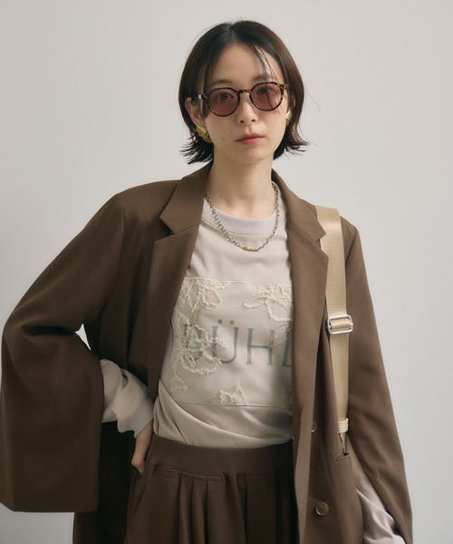 Paradise Picnic(パラダイスピクニック)の「cloche レースパッチロゴロンT(Tシャツ/カットソー・レディース・ホワイト/ベージュ/ブラック・FREE)」の12枚目の写真