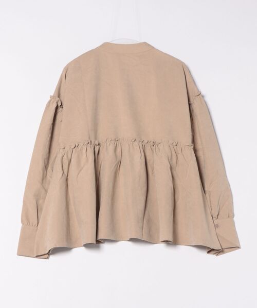 fort point(フォーポイント)の「【C-FORT POINT/フォートポイント】ピーチ起毛 ギャザー ノーカラーシャツ(シャツ/ブラウス・レディース・チャコールグレー/ブラウン/カーキ/ベージュ・FREE)」の5枚目の写真